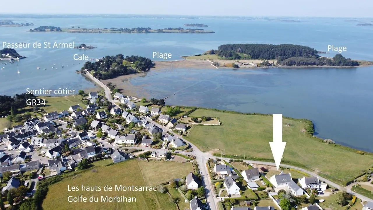 Maison Golfe Du Morbihan - Vue Mer - Plage A 600M - 6 Chambres Sene France